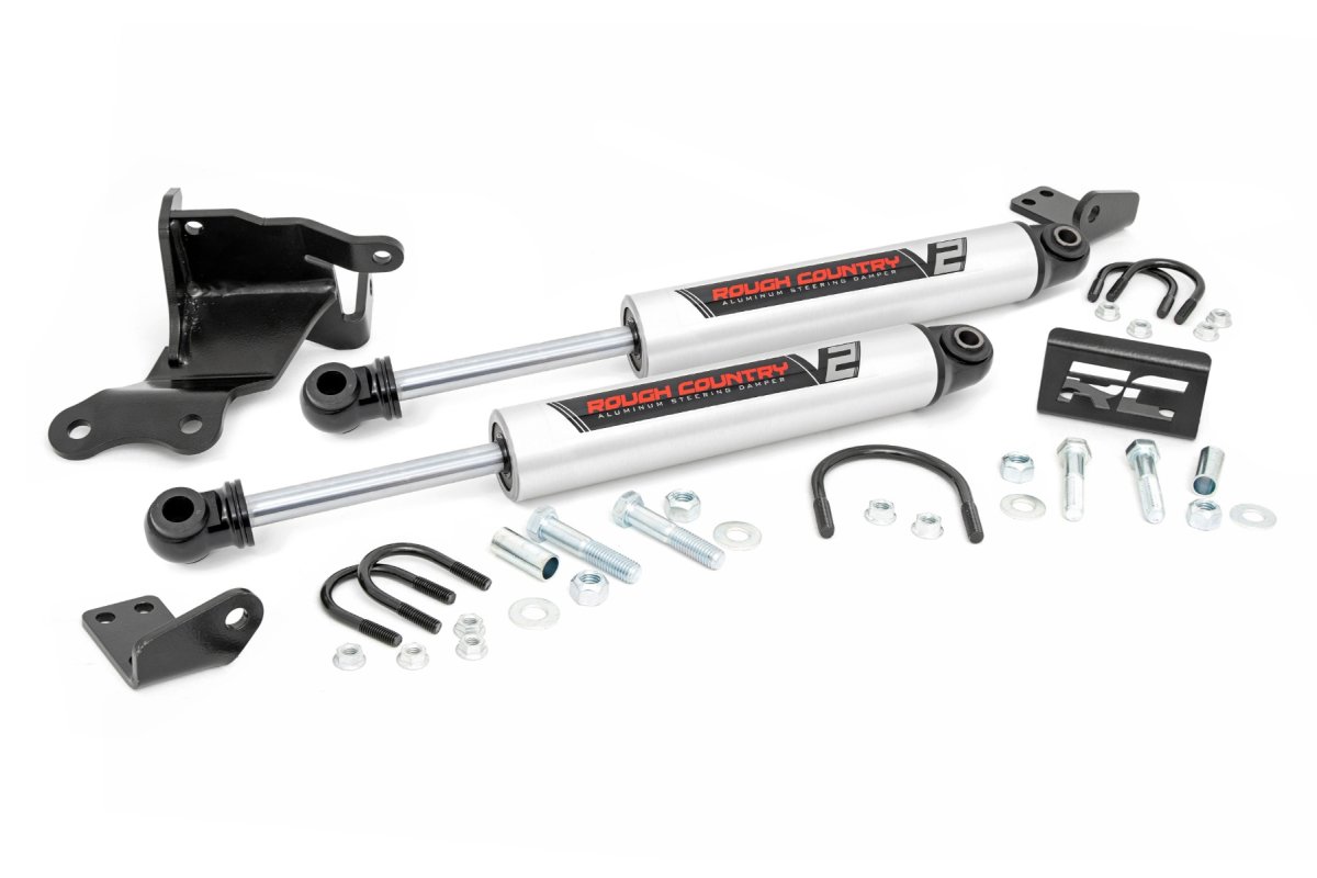 Jeep Gladiator Steering Stabilizer - Front - Rough Country - V2 Dual - '20-'23